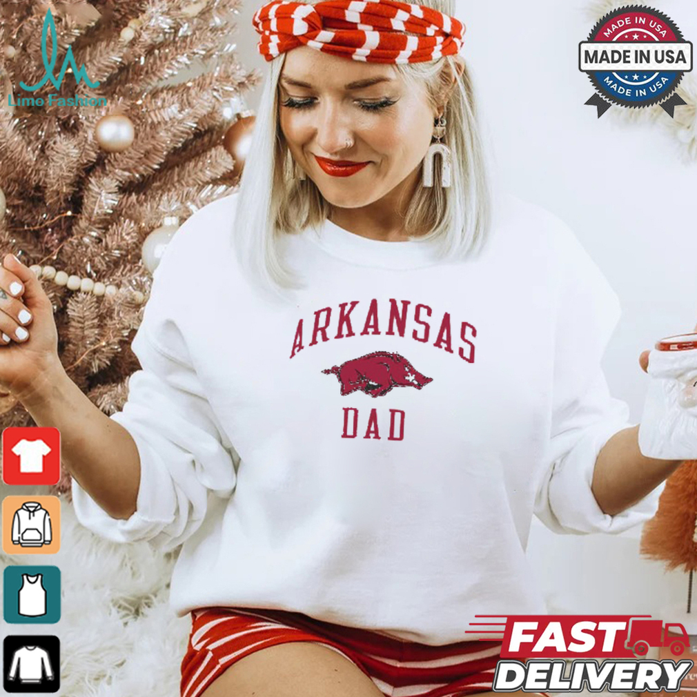 Champion Arkansas Razorbacks Grey Dad Number One Short Sleeve Fashion T Shirt Champion Arkansas Razorbacks Grey Dad Number One Short Sleeve Fashion T Shirt