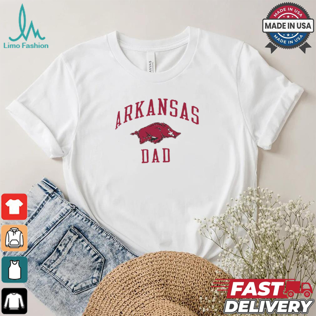 Champion Arkansas Razorbacks Grey Dad Number One Short Sleeve Fashion T Shirt Champion Arkansas Razorbacks Grey Dad Number One Short Sleeve Fashion T Shirt