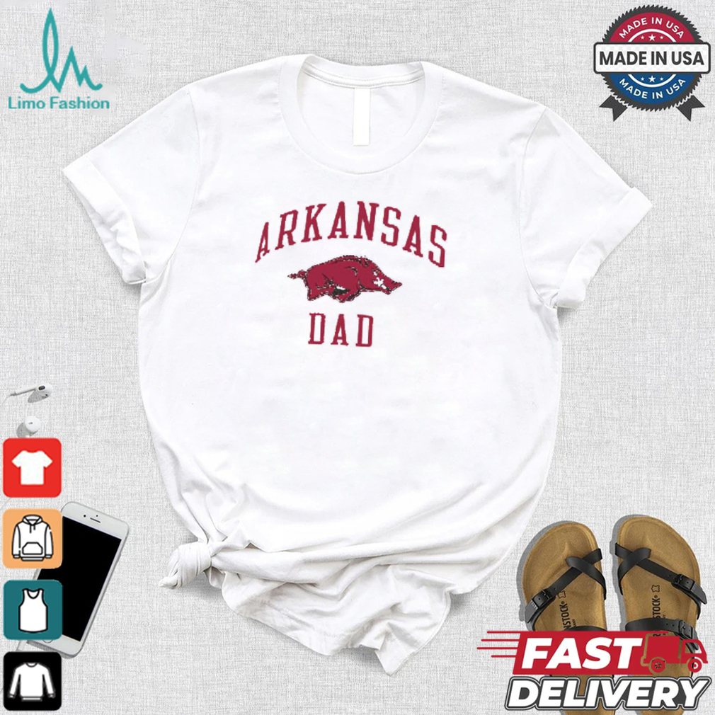 Champion Arkansas Razorbacks Grey Dad Number One Short Sleeve Fashion T Shirt Champion Arkansas Razorbacks Grey Dad Number One Short Sleeve Fashion T Shirt