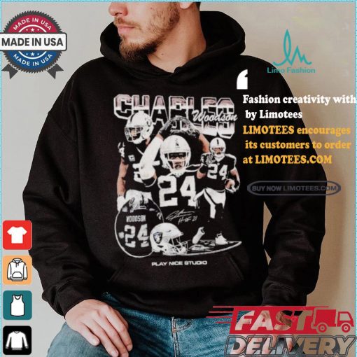 Charles Woodson Bootleg Las Vegas Raiders Play Nice Studio shirt
