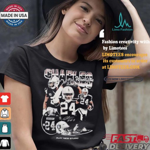 Charles Woodson Bootleg Las Vegas Raiders Play Nice Studio shirt