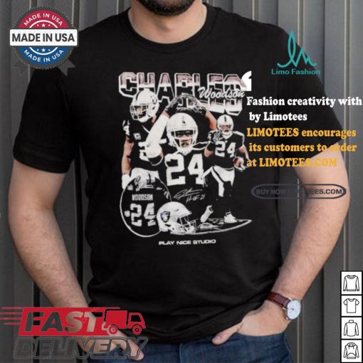 Charles Woodson Bootleg Las Vegas Raiders Play Nice Studio shirt