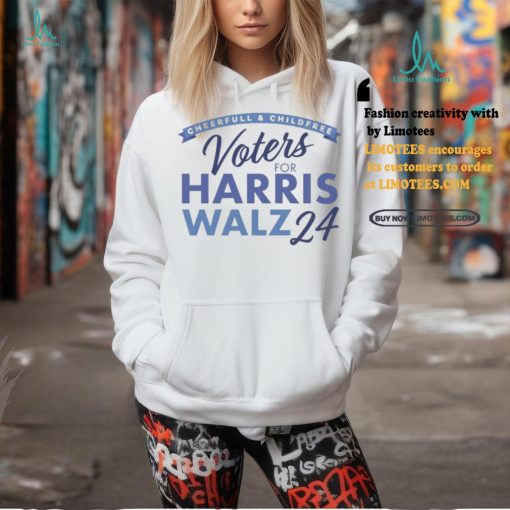 Cheerful and Childfree Voters for Harris and Walz 2024 T Shirt