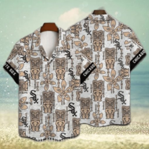 Chicago White Sox Ornate Tribal Beige Hawaiian Shirt