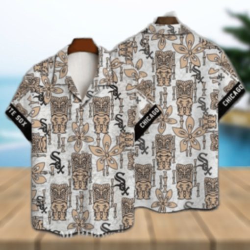 Chicago White Sox Ornate Tribal Beige Hawaiian Shirt