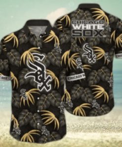 Chicago White Sox Tropical Gold Leaf Aloha Shirt