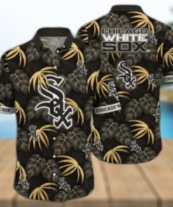 Chicago White Sox Tropical Gold Leaf Aloha Shirt