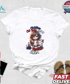 Childless cat lady voting for Kamala Harris 2024 girl crocheting shirt