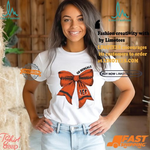 Cincinnati Bengals Go Bengals With Bows Football For Girl T Shirt