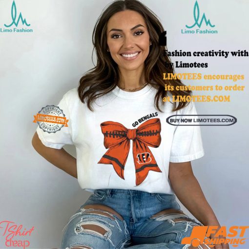 Cincinnati Bengals Go Bengals With Bows Football For Girl T Shirt