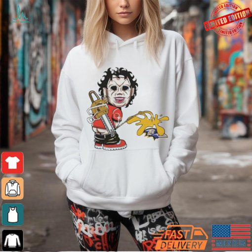 Cleveland Browns Leatherface pissing on Baltimore Ravens Shirt