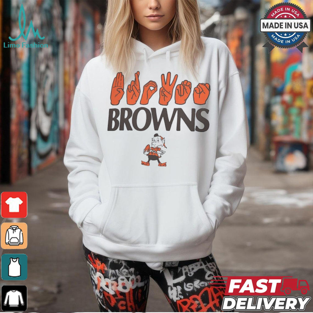 Cleveland Browns The NFL ASL Collection by Love Sign American Sign Language T Shirt Cleveland Browns The NFL ASL Collection by Love Sign American Sign Language T Shirt