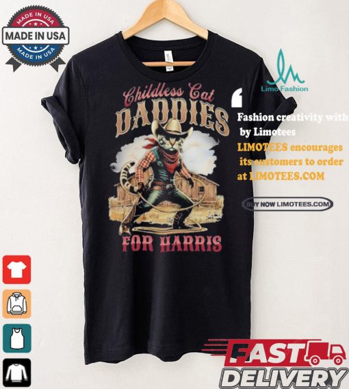 Cowboy Childless Cat Daddies For Harris Walz Shirt