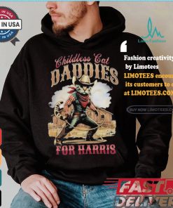 Cowboy Childless Cat Daddies For Harris Walz Shirt