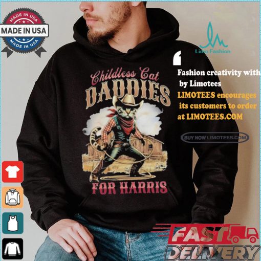 Cowboy Childless Cat Daddies For Harris Walz Shirt