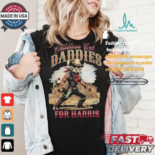Cowboy Childless Cat Daddies For Harris Walz Shirt