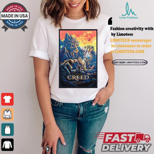 Creed august 21 2024 xfinity center in mansfield ma poster shirt