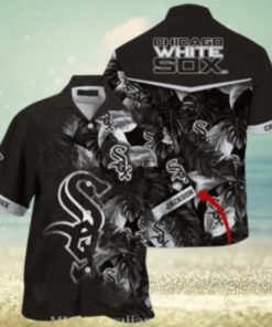 Customizable Chicago White Sox Black Floral Hawaiian Shirt