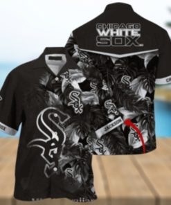 Customizable Chicago White Sox Black Floral Hawaiian Shirt