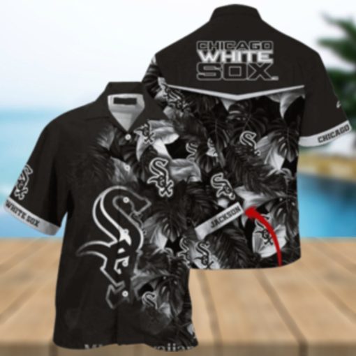 Customizable Chicago White Sox Black Floral Hawaiian Shirt