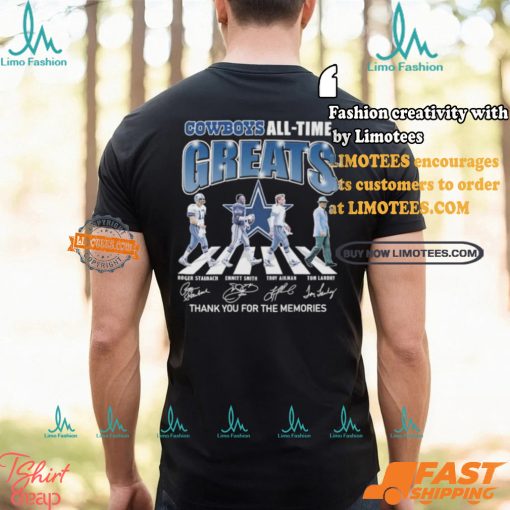 Dallas Cowboys All Time Greats Team Abbey Road Thank You For The Memories Signatures Shirt