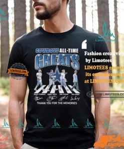 Dallas Cowboys All Time Greats Team Abbey Road Thank You For The Memories Signatures Shirt