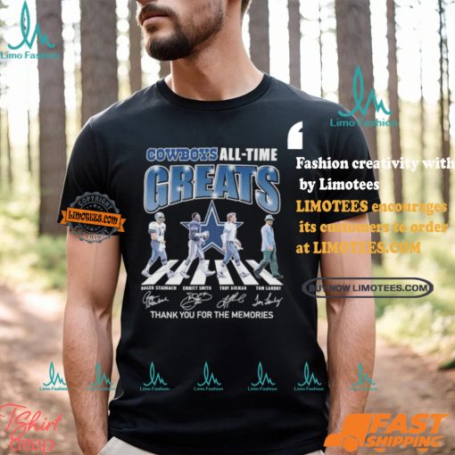 Dallas Cowboys All Time Greats Team Abbey Road Thank You For The Memories Signatures Shirt