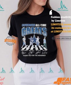 Dallas Cowboys All Time Greats Team Abbey Road Thank You For The Memories Signatures Shirt