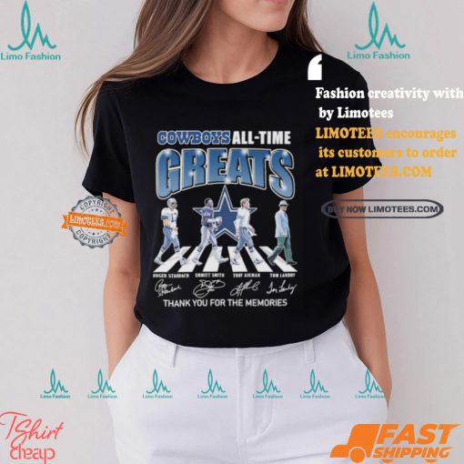Dallas Cowboys All Time Greats Team Abbey Road Thank You For The Memories Signatures Shirt