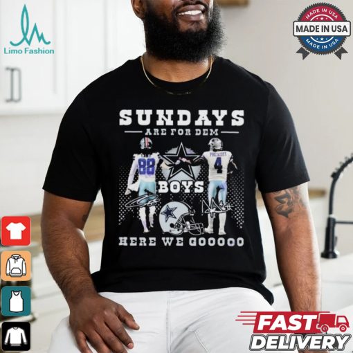 Dallas Cowboys Sundays Are For Dem Here We Goooo Signatures Shirt