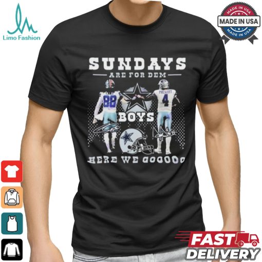 Dallas Cowboys Sundays Are For Dem Here We Goooo Signatures Shirt