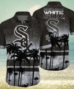 Dark Palm Silhouettes – White Sox Tropical Sunset Aloha Shirt