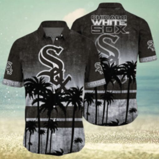 Dark Palm Silhouettes – White Sox Tropical Sunset Aloha Shirt