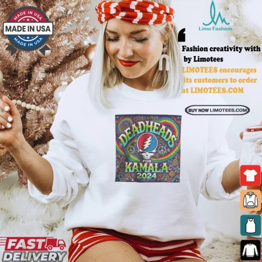 Deadheads For Kamala Harris For President 2024 Psychedelic Trippy Support Kamala Grateful Dead T shirt