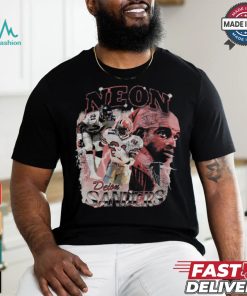 Deion Sanders Black Atlanta Falcons Legends Collage T Shirt