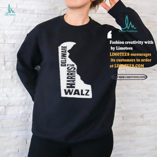 Delaware Map for Harris Walz 2024 T Shirt