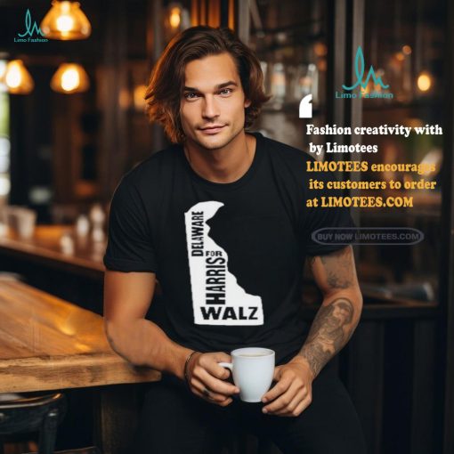 Delaware Map for Harris Walz 2024 T Shirt