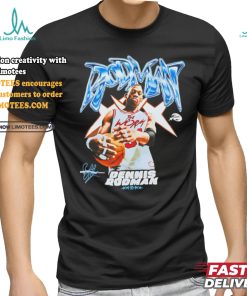 Dennis Rodman player pose Chicago Bulls signature shirt