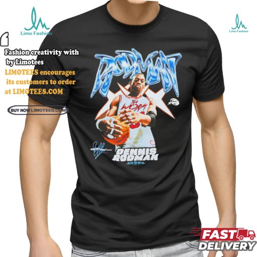 Dennis Rodman player pose Chicago Bulls signature shirt