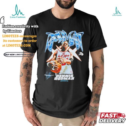 Dennis Rodman player pose Chicago Bulls signature shirt