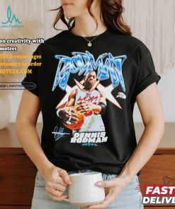 Dennis Rodman player pose Chicago Bulls signature shirt