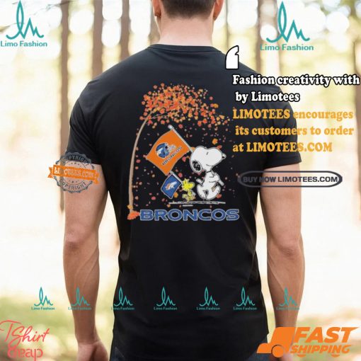 Denver Broncos Snoopy Fan Enjoying The Fall Season T Shirt