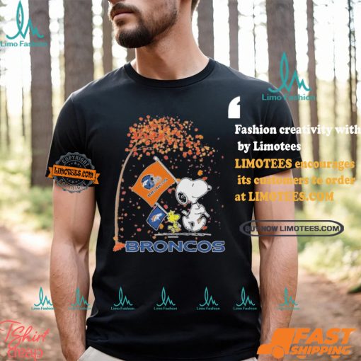 Denver Broncos Snoopy Fan Enjoying The Fall Season T Shirt