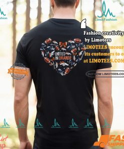 Denver Broncos United In Orange Football Lover Heart T Shirt