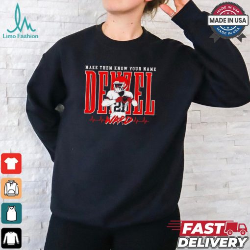 Denzel Ward Cleveland Browns player make them know your name pose shirt