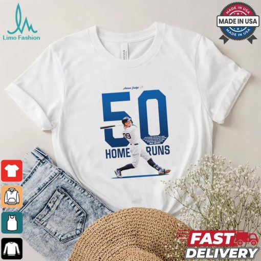 Design Aaron Judge 50 home runs 1 of 5 players to hit 50+ hr 3+ times MLB history shirt