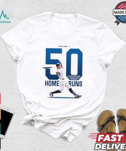Design Aaron Judge 50 home runs 1 of 5 players to hit 50+ hr 3+ times MLB history shirt