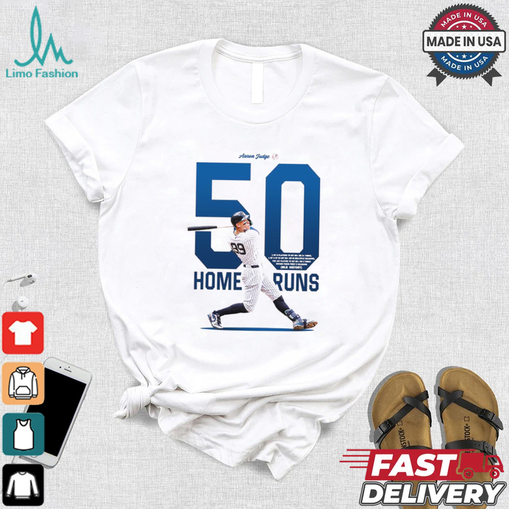 Design Aaron Judge 50 home runs 1 of 5 players to hit 50+ hr 3+ times MLB history shirt Design Aaron Judge 50 home runs 1 of 5 players to hit 50+ hr 3+ times MLB history shirt