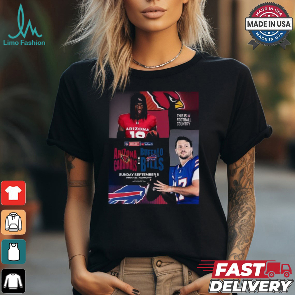 Design Arizona Cardinals At The Buffalo Bills September 8 2024 kickoff game matchup shirt Design Arizona Cardinals At The Buffalo Bills September 8 2024 kickoff game matchup shirt