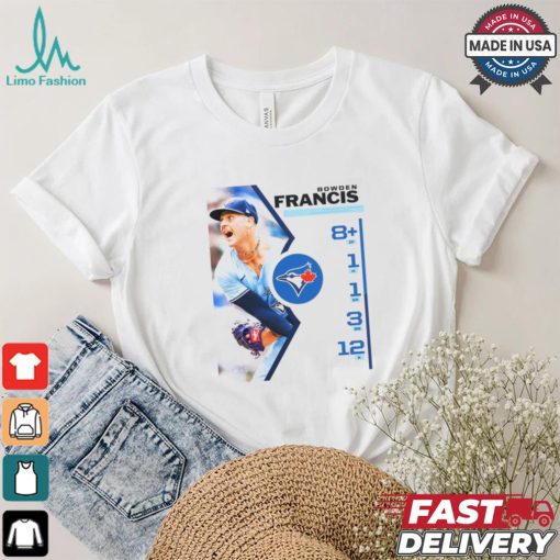 Design Bowden Francis Toronto Blue Jays 8 ip 1 h 1 er 3 bb 12 k shirt